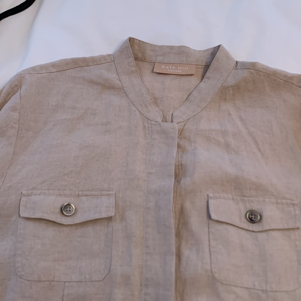 Kate Hill L linen jacket like new - Picture 2 of 8